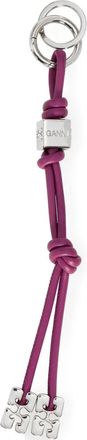 Ganni Portachiavi con ciondolo logo - Viola