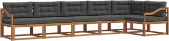 vidaXL Conjunto De Sof&aacute;s De Exterior 6 Uds. Natural Y Antracita Vidaxl