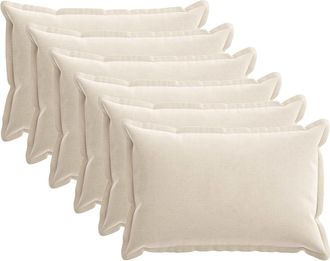 vidaXL Funda De Almohada 6 Uds. Houten Crema 50 X 75 Cm Tela Chenille Vidaxl