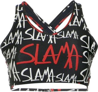 Amir Slama logo-print bikini top - women - Spandex/Elastane/Polyamide - GG - Black