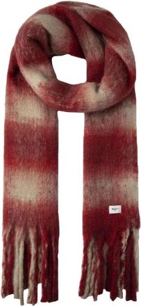 Pepe Jeans London Gestreepte Winter Sjaal met Franjes - Dames - Wintersjaals - Rood - ONE Size - Accessoires