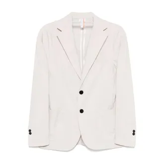 PMDS Premium Mood Denim Superior Blazers, male, Gray, Size: 2XL Grey Buttoned Jacket with Pockets