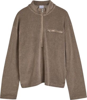Mki Miyuki Zoku half-zip pocket sweatshirt - men - Cotton/Polyamide - S - Brown