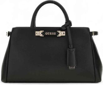 Guess Lefia Satchel - Dames - Handtassen - Zwart - ONE Size - Leer - Tassen