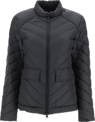 Woolrich Chevron Quilting Lichtgewicht Donsjack - Dames - Gewatteerde jassen - Zwart - XS - Jassen