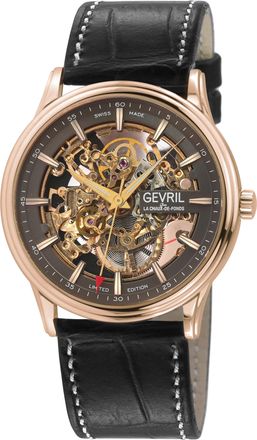 Gevril Group 321.74.72 Mens Five Points Skeleton Swiss Made Automatic, Slim ETA 2892 - Blue - One Size