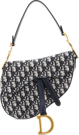 Dior Saddle Handbag Oblique Canvas Medium shoulder bag - Blauw