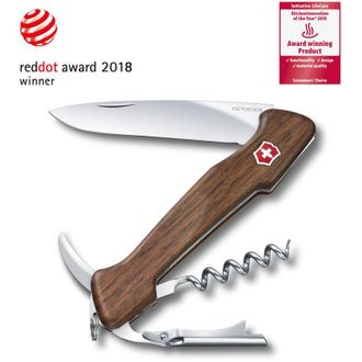 Victorinox by Swiss Army Navaja Suiza Victorinox Wine Master, 6 Funciones, Con Palanca Para Descorchar Y Estuche De Cuero, Para El Conocedor Del Vino, Madera De Olivo