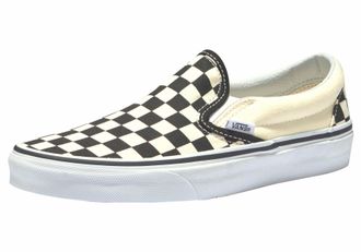 Vans Slip-On Sneaker VANS UA Classic Slip-On, Herren, Gr. 36,5, schwarz-weiss (sanftes wei&szlig;, schwarz), Textil, Schuhe Slip-On Sneaker, aus textilem Canvas-