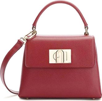 Furla 1927 Mini Top Handle In Cherry Color Leather