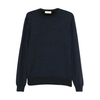Gran Sasso Round-neck Knitwear, male, Blue, 2XL, Wool Crew Neck Jumper