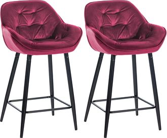 Clp Clp - Set De 2 Taburetes De Bar Gibson 76 De Terciopelo Lila