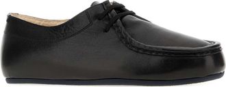 Jil Sander Womens Black Leather Lace-Up Shoes 001 Mocassini Loafers