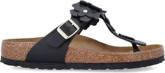 Birkenstock Infradito Gizeh Flower - Nero