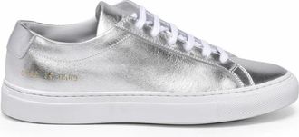 Common Projects Silver Achilles Metallic Leather Low-Top Sneakers