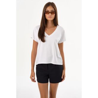 LaMarque NEREA | Jersey V Neck Tee in White at Nordstrom, Size X-Large