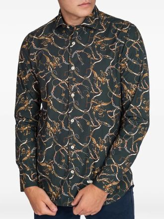 Tintoria Mattei chains-print shirt - men - Fabric - 41 - Green