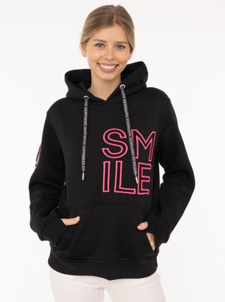 Zwillingsherz Hoodie ZWILLINGSHERZ Alissa 2.0, Damen, Gr. L, schwarz, Sweatware, Obermaterial: 50% Baumwolle, 50% Polyester, bedruckt, unifarben, h&uuml;ftbedeckend, ohn