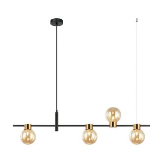 Netlighting Bletter Modern 4 Light Bar Pendant Ceiling Light G9 in Black