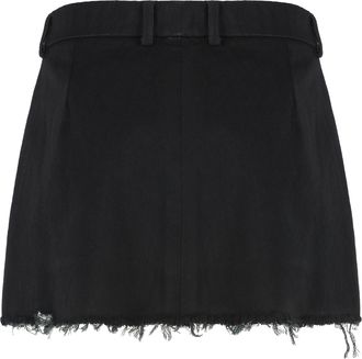 Balenciaga Womens Wool Mini Skirt Black