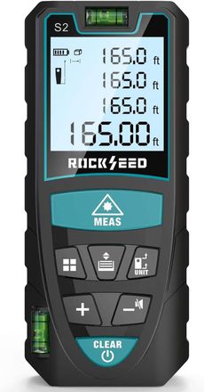 OEM Tel&eacute;metro L&aacute;ser Digital De 50 M/165 Pies Con 2 Niveles De Burbuja, Tel&eacute;metro L&aacute;ser Port&aacute;til, Unidades M/pulgada/pie, Pantalla Lcd Retroiluminada Y Med
