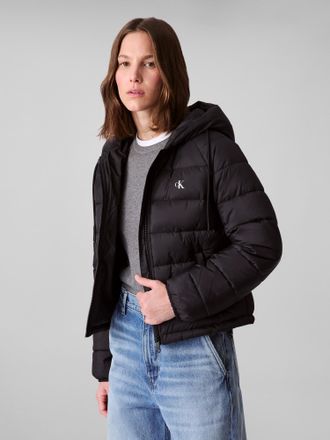 Calvin Klein Jeans Steppjacke CALVIN KLEIN JEANS LIGHTWEIGHT LOGO PUFFER, Damen, Gr. XXL (46), schwarz, Web, Obermaterial: 100% Polyamid, unifarben, regular fit normal, 