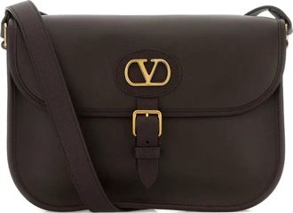 Valentino Garavani Antibes leren schoudertas met logodetail - Bruin