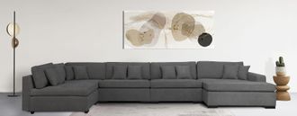 HOME AFFAIRE Wohnlandschaft »Skara XXL U-Form« Lounge-Sofa XXL mit Federkern-Polsterung, in vielen Bezugsvarianten