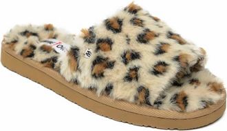 Minnetonka Womens Lolo Slipper Sandals In Cream Leapord Print