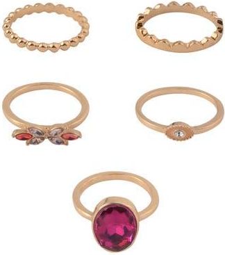 Shelli Segal Set of 5 Assorted Stackable Rings in Gold Multi at Nordstrom Rack