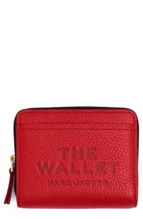 Marc Jacobs The Mini Leather Compact Wallet in True Red at Nordstrom