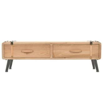 Berkfield Home TV Cabinet Solid Fir Wood 120x33x35 cm in Brown | Size: 120 x 33 x 35 cm