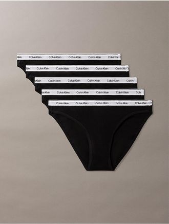 Calvin Klein Womens Modern Logo 5-Pack Low Rise Bikini - Black - XL