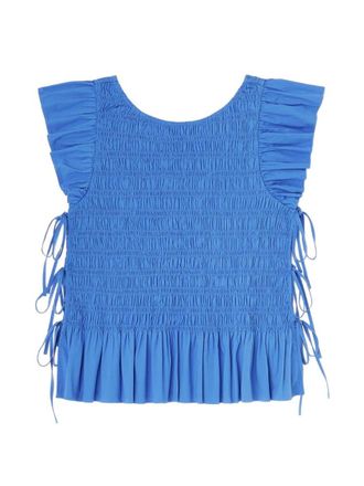 Ganni Blue Round Neck Top