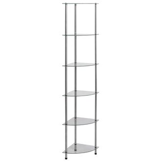 vidaXL Estanter&iacute;a Vidaxl De 6 Niveles, Transparente, 30x30x160 Cm, Cristal Templado