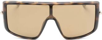 Alexander McQueen Eyewear Zonnebril met geometrisch montuur - Bruin