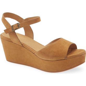 Chocolat Blu Winka Platform Wedge Sandal in Camel Suede at Nordstrom, Size 9.5