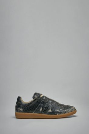 Maison Margiela Replica Distressed Cracked-Leather Sneakers