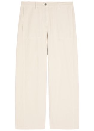 Eileen Fisher Eileen Fisher Wide-leg Cotton Trousers - Light Grey - L (UK 18-20 / XL)