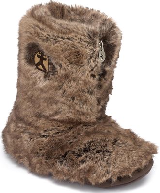 Bedroom Athletics Womens Cole Luxury Faux Fur Boot Soft Warm Zip Fastening Memory Foam Durable Machine Washable - Jackal - UK 5/6