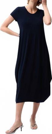 Joseph Ribkoff Scoop Neckline Midi Cocoon Dress In Midnight Blue