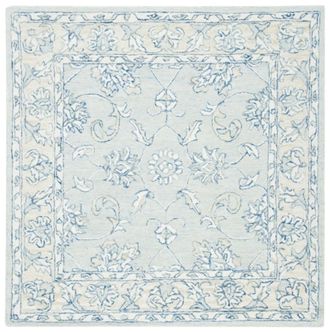 Safavieh Alfombra lana/algod&oacute;n azul/beige 152 x 152 cm