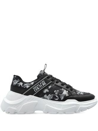 Versace Jeans Couture baroque-print sneakers - Black