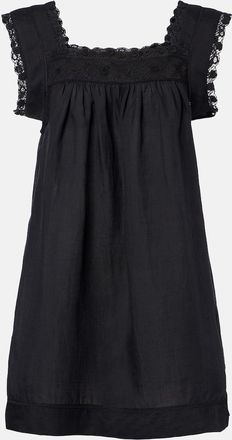 D&ocirc;en D&ocirc;en Almadia lace-trimmed ramie minidress