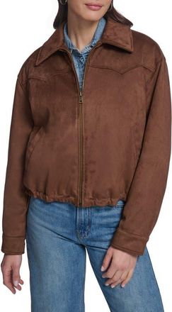 Levi's Western Yoke Faux Suede Bomber Jacket in Maple at Nordstrom, Size X-Large