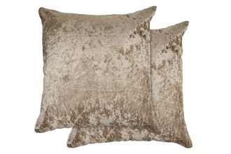 Emma Barclay Crushed Velvet Luxury Cushion Cover in Taupe - Silver - Emma Barclay | TJ Hughes