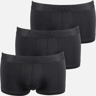 Calvin Klein Mens Calvin Klein 3-Pack CK Black Low-Rise Boxer Trunks, Black - Black/Black/Black - Size: 32/34/35