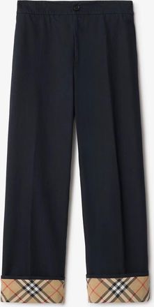 Burberry Cotton Pants With Check Detail