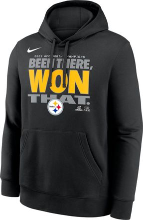 Nike Pittsburgh Steelers 2025 AFC North Champions Trophy Nike Mens NFL Pullover Hoodie in Black | NKDK00A7LZ-KZ5