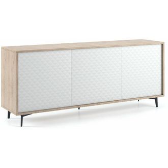 Terraneo Terraneo Madia Rovere e Ante Bianco Dama 184x45x77 cm - Mobile Living Elegante